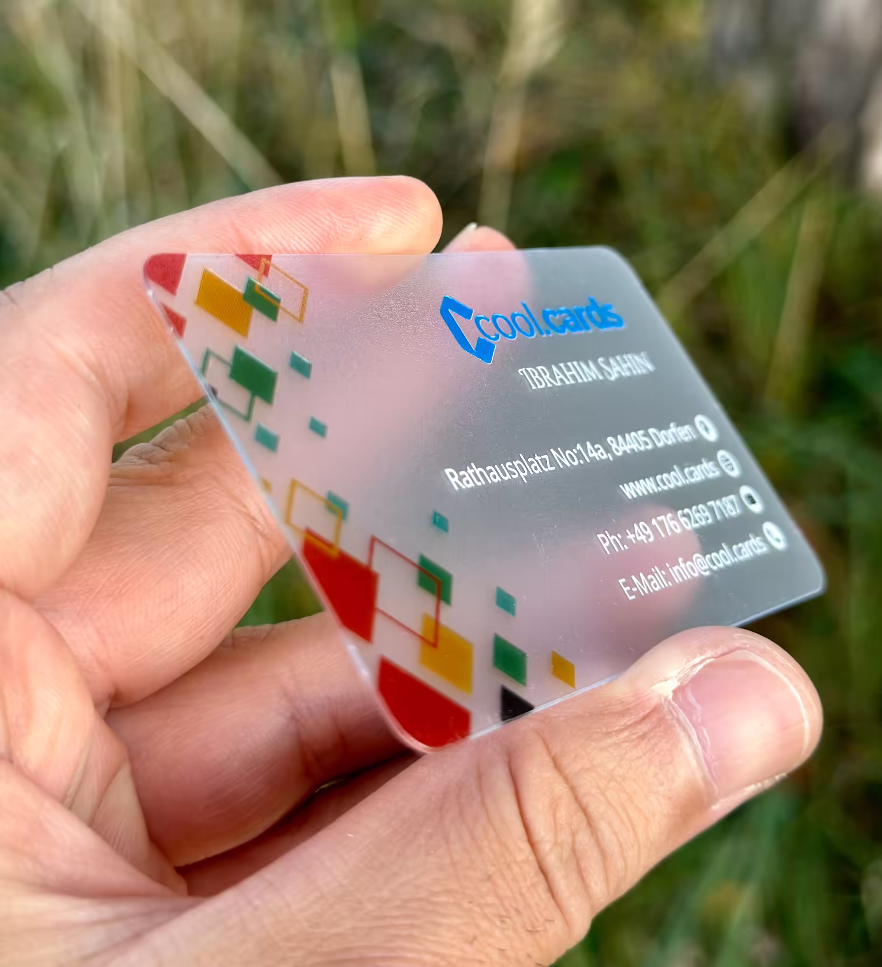 Transparent business card main design image